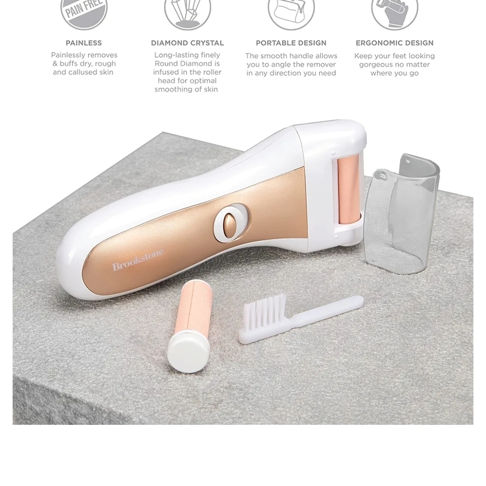 Brookstone White and Gold Foot Care Device